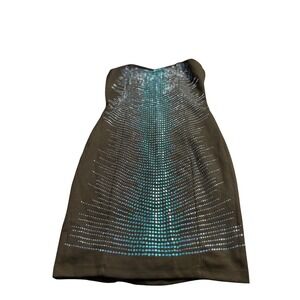 Teen Nikibiki Black Strapless Mini Dress Rhinestone Party Clubwear